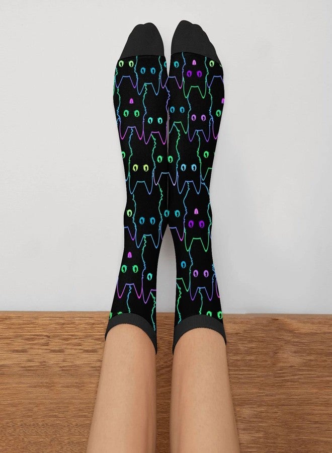 bassyil Black Cat Socks Novelty Crew Socks Casual Funny Crazy Dress Socks For Women Men - Image 3